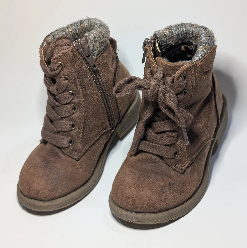 🤎 Steve Madden Brown Faux Suede Toddler Boots (Size 7)